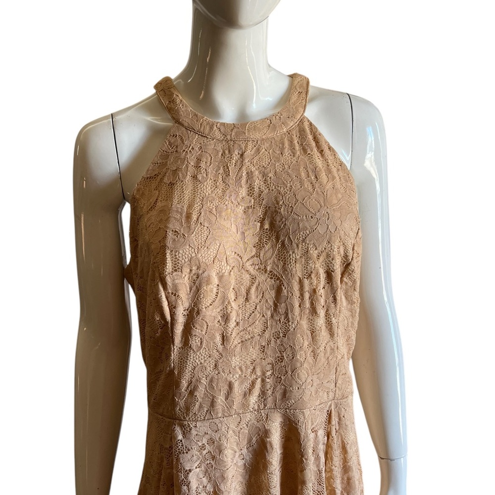 NWT Dressystar Women’s Elegant Beige Lace Midi Dress SZ 3X 🩷 - Picture 3 of 16